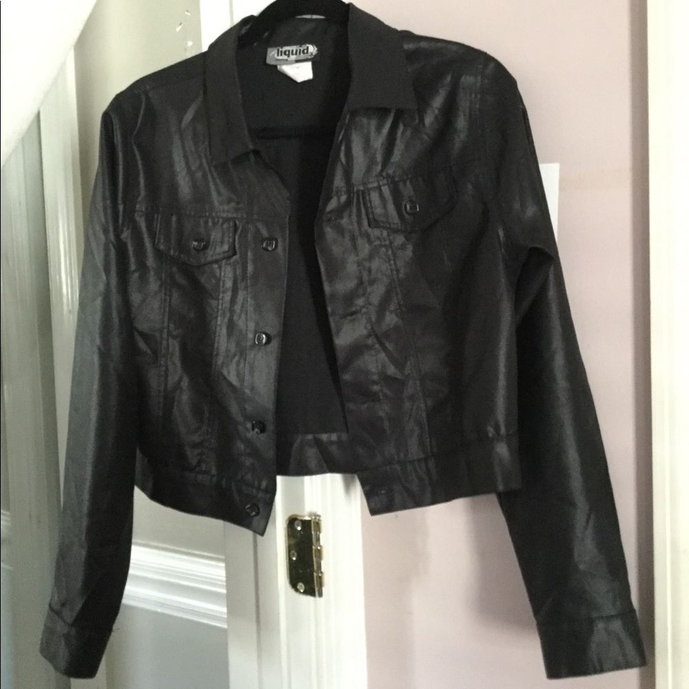 Black Blazer, Faux Leather Look